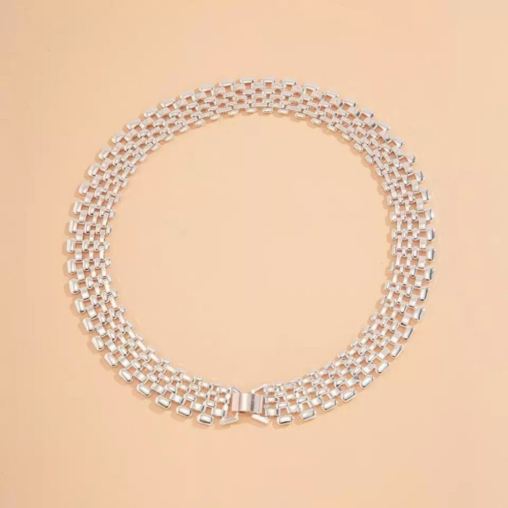New Thick Chain Big Silver Color Necklace - Picture 4 of 9
